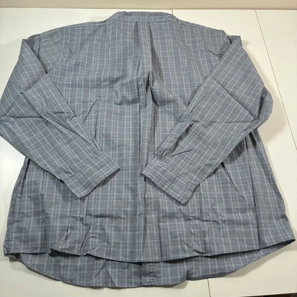 NEW Brooks Brothers Button Down Shirt 2XL Blue Plaid Performance Stretch Nylon